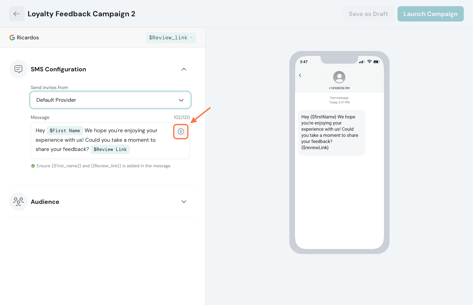 Click on dropdown trigger