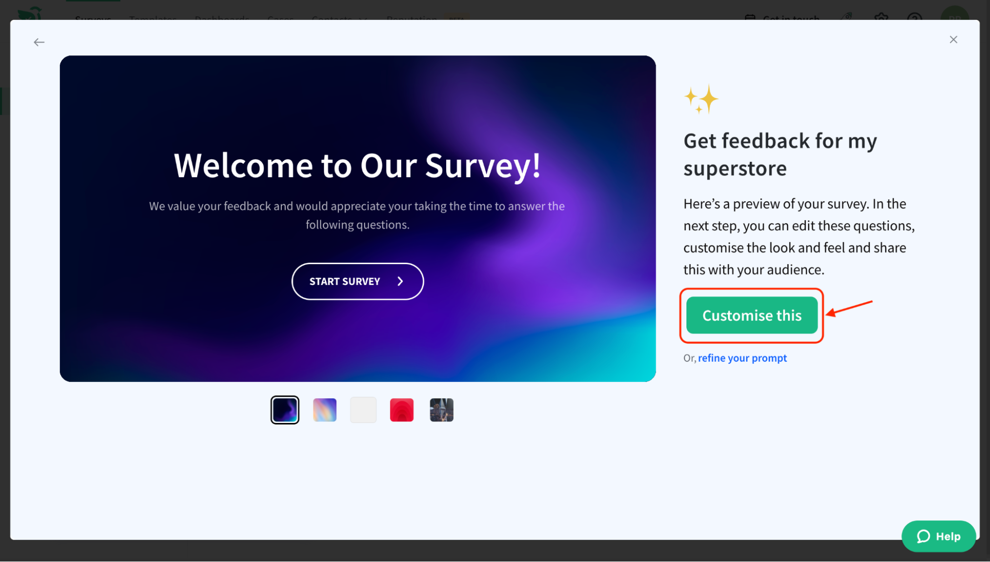 customize ai surveys -SurveySparrow