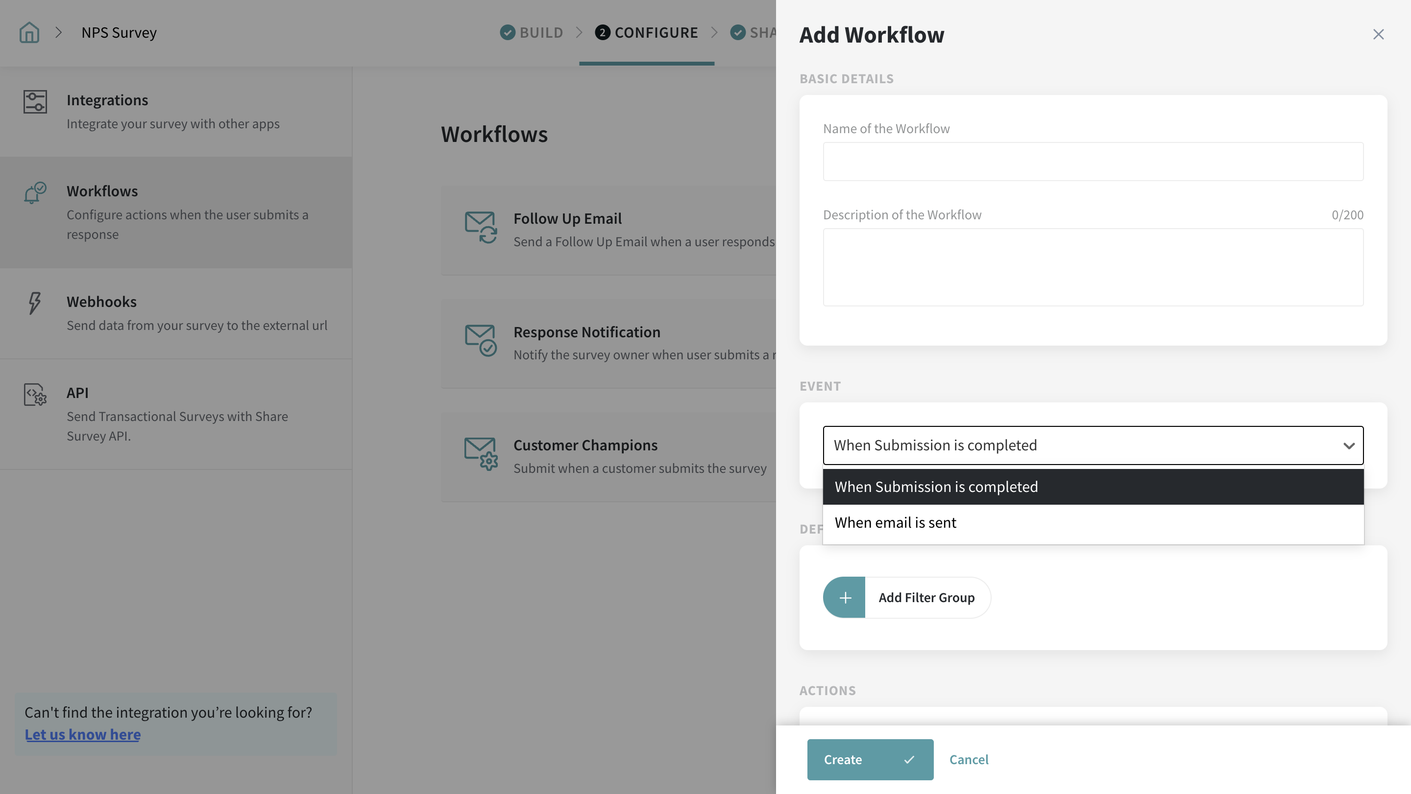 How to create tickets using NPS Workflows? – SurveySparrow