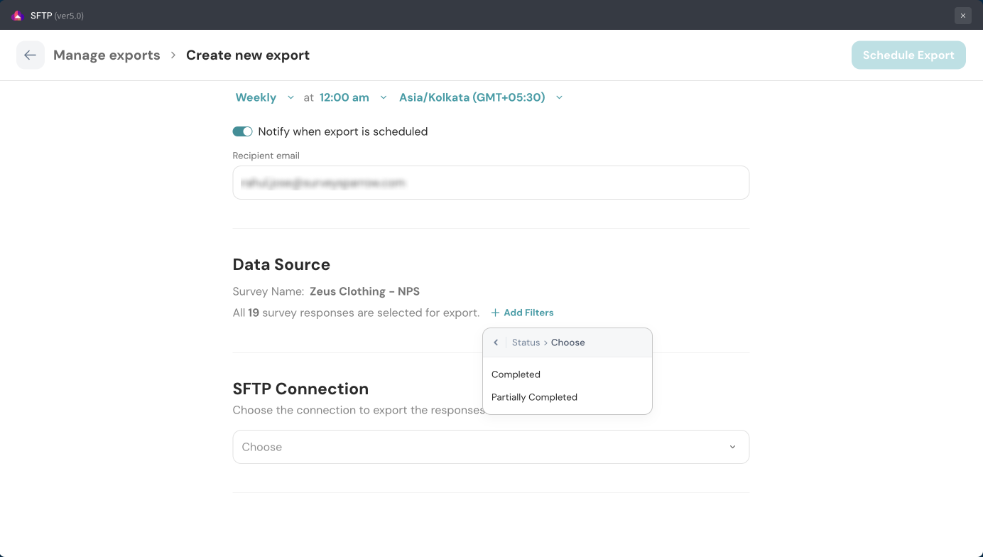 Exporting Your Survey Responses Through Sftp Surveysparrow